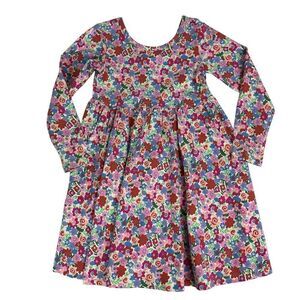 Hanna Andersson Floral Knit Skater Dress 110 / 5 Pink Multi